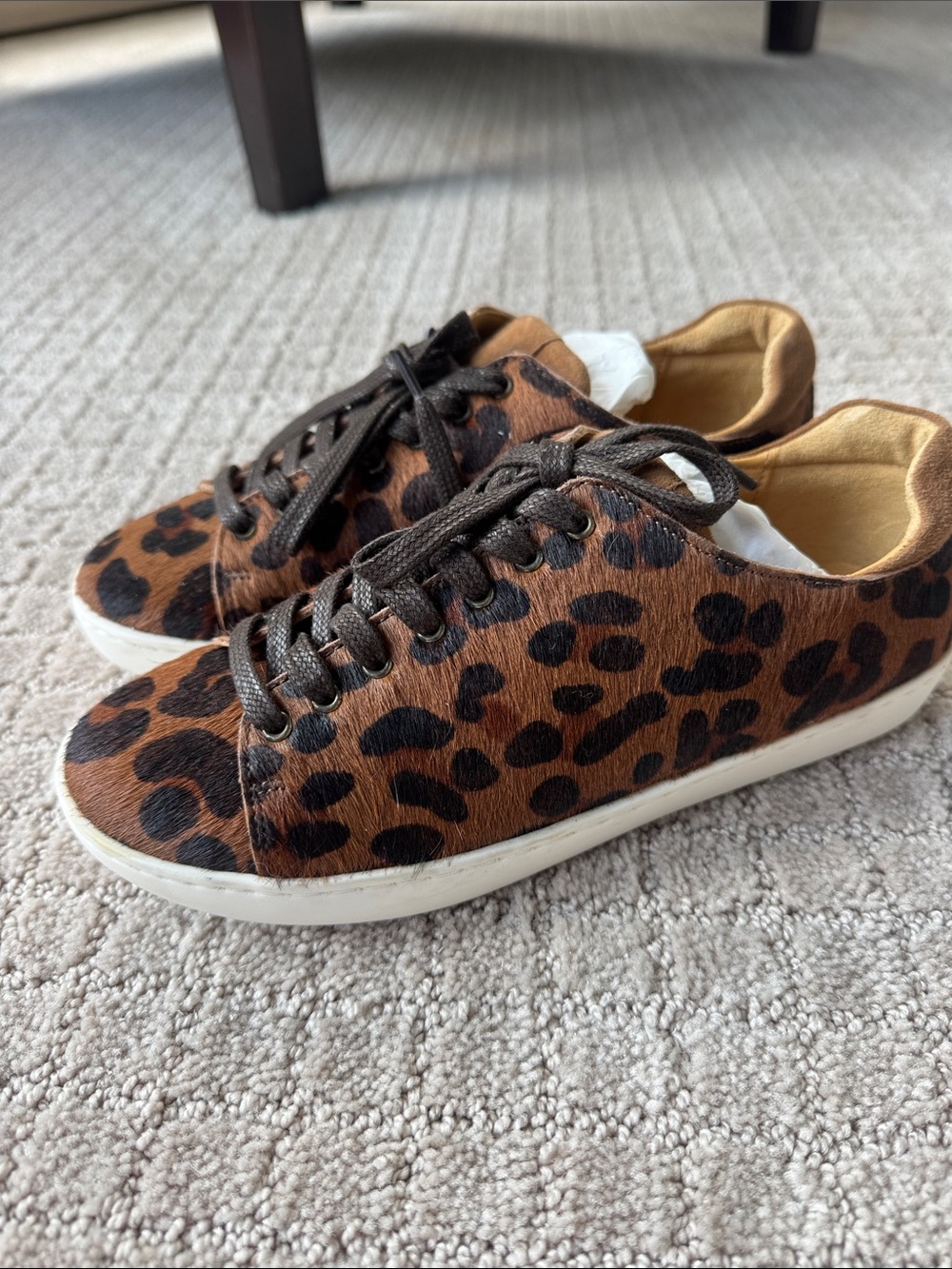 SEZANE Leopard Print Women's pony hair Sneakers - brand new 37 - Picture 2 of 5